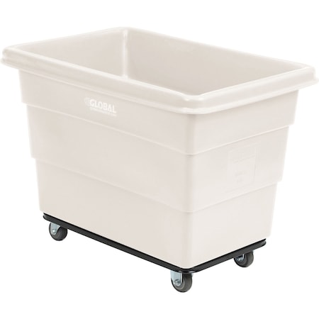 Global Industrial 8 Bushel Plastic Bulk Box Truck, Steel Chassis Base, White, 33-3/10L x 24-3/5W x 27-2/5H 800312WH
